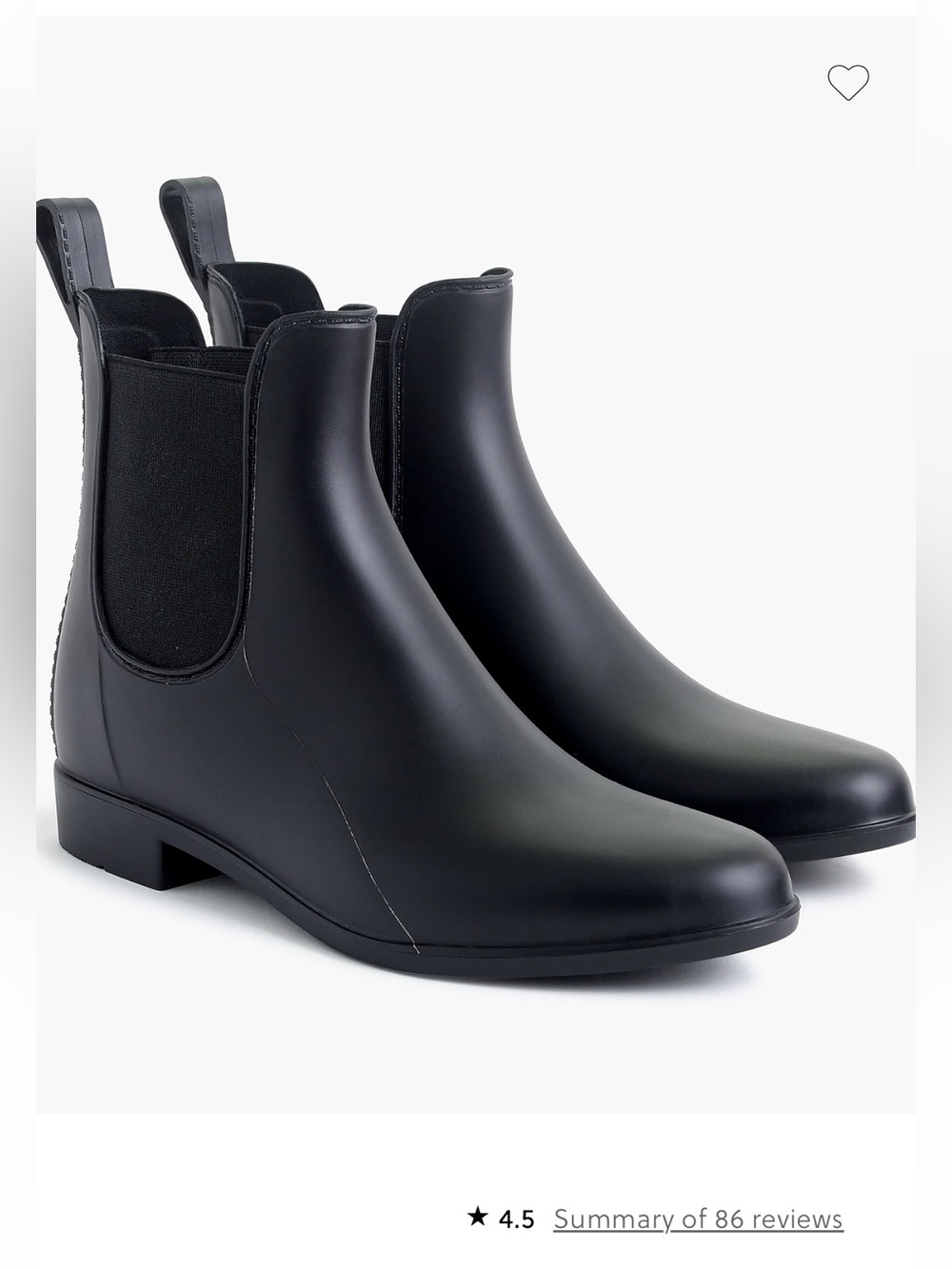 J. Crew Black Chelsea Rain Boots